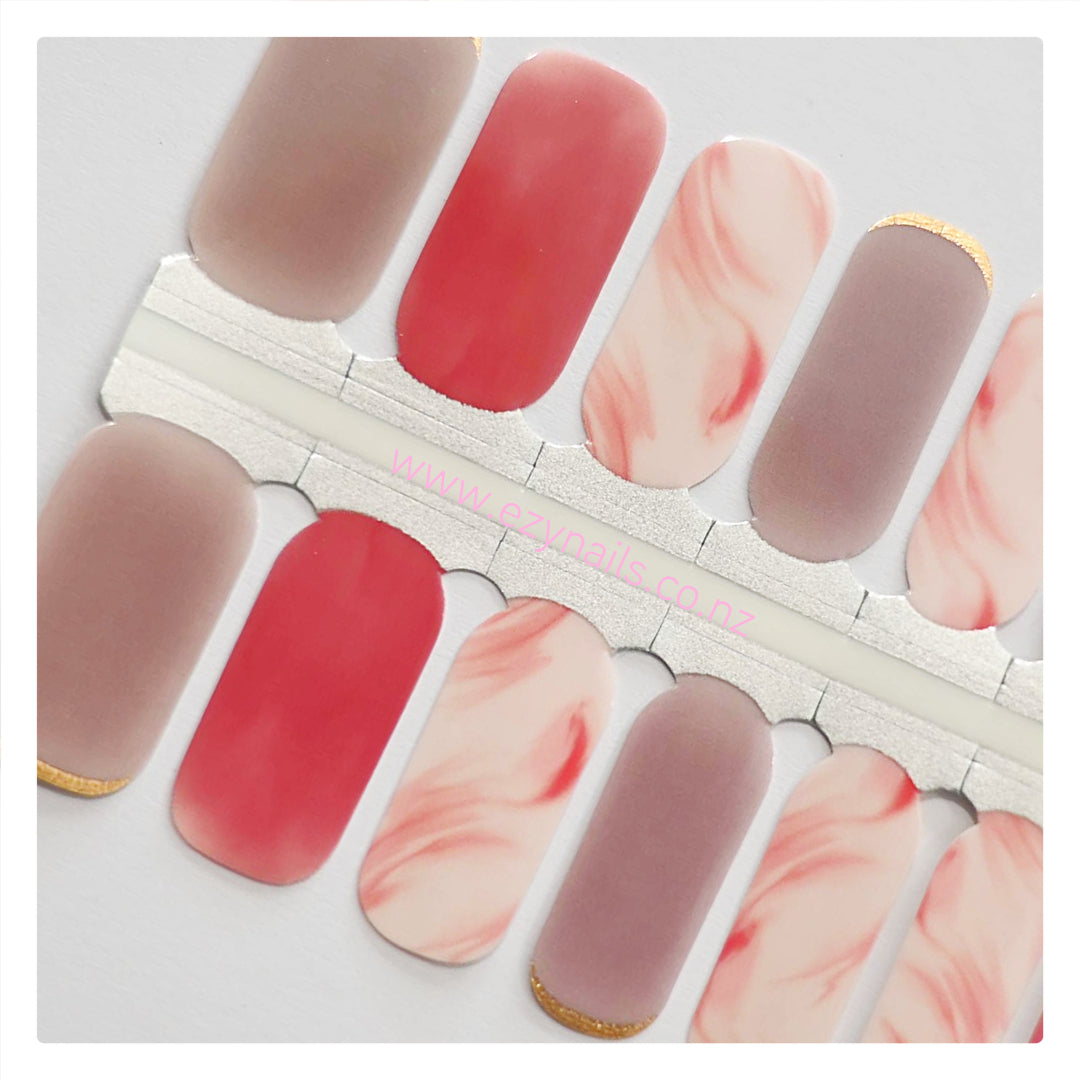 Marbleous Moves Nailwraps – Blush, Mauve & Gold Glam ✨