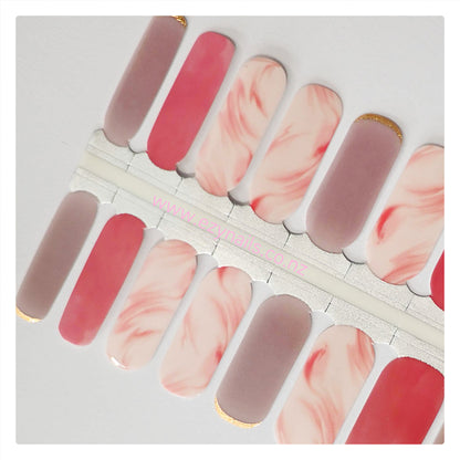 Marbleous Moves Nailwraps – Blush, Mauve & Gold Glam ✨