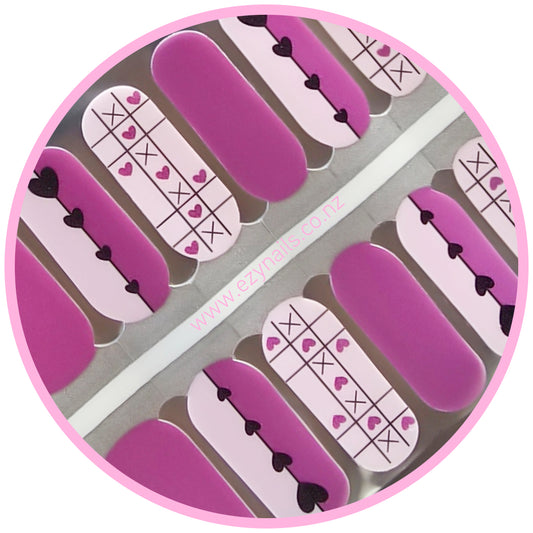 Tic-Tac-Heart Nailwraps – Pink Perfection