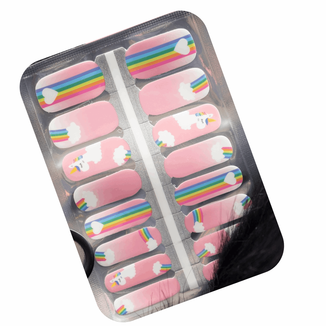 Unicorn Rainbow Clouds Nailwrap Set