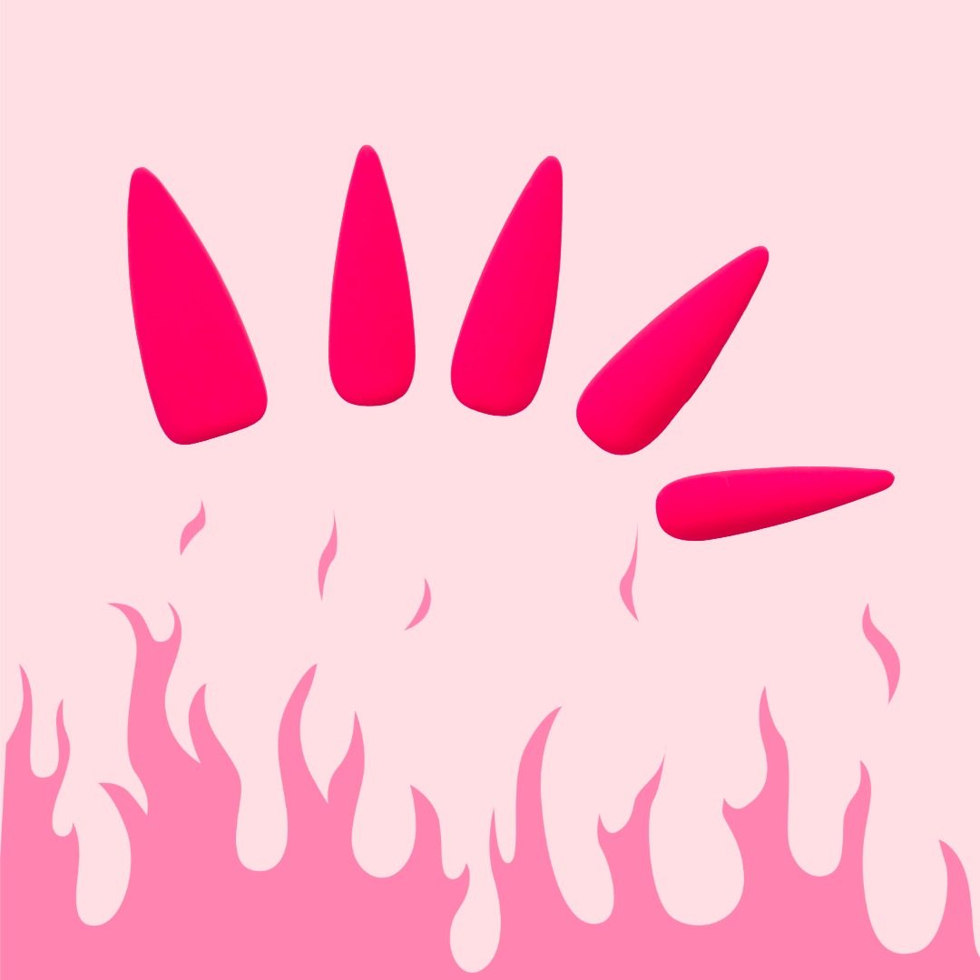 Neon Pink Glossy Press-On Nails