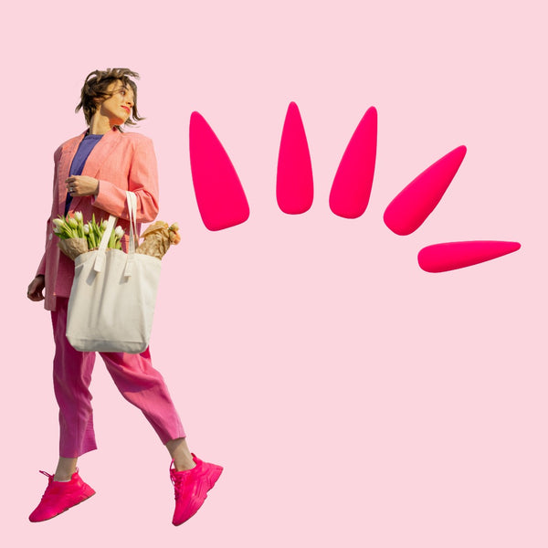 Neon Pink Glossy Press-On Nails – Bold Statement Manicure