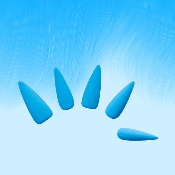 Electric Blue Matte Press-Ons – Bold Statement Manicure