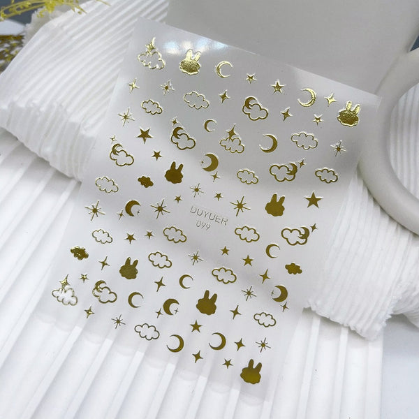 Dreamy Bunny & Moon Nail Stickers