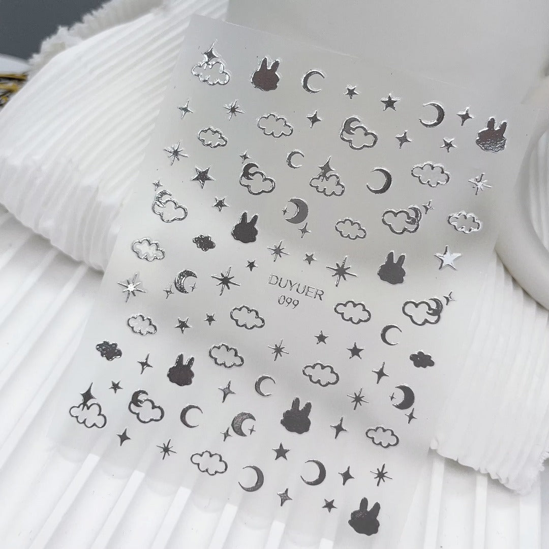 Dreamy Bunny & Moon Nail Stickers