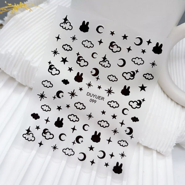 Dreamy Bunny & Moon Nail Stickers