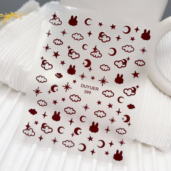 Dreamy Bunny & Moon Nail Stickers