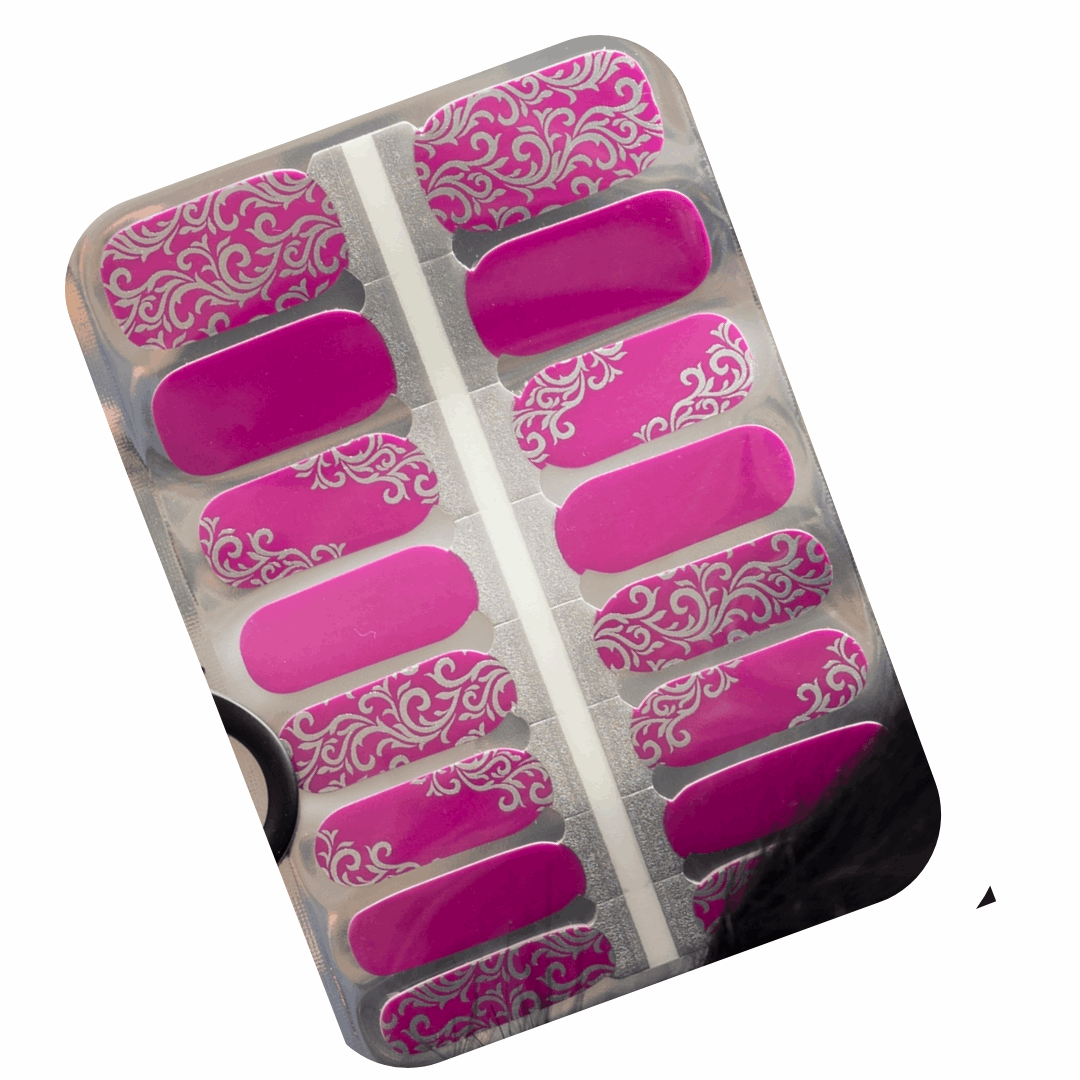 Magnificent Lace & Magenta Nailwrap set