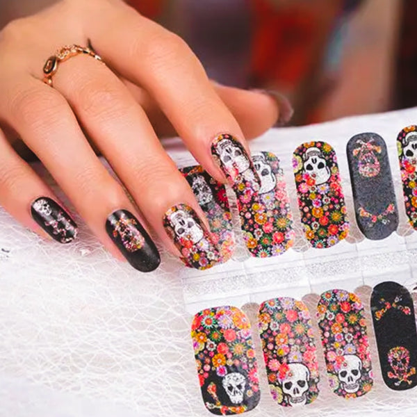 Skulls and Sparkles Halloween Nail Wraps