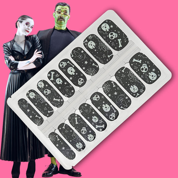 Midnight Ghouls Nailwraps – Halloween Skulls, Bones & Cobwebs