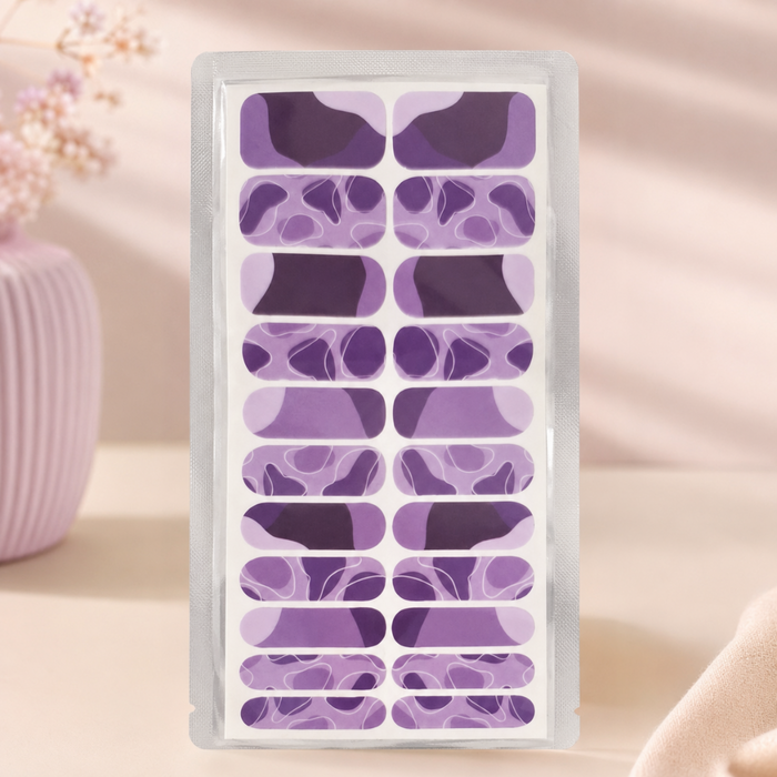 Amethyst Flow purple abstract 22 nail wraps with bonus wider size options