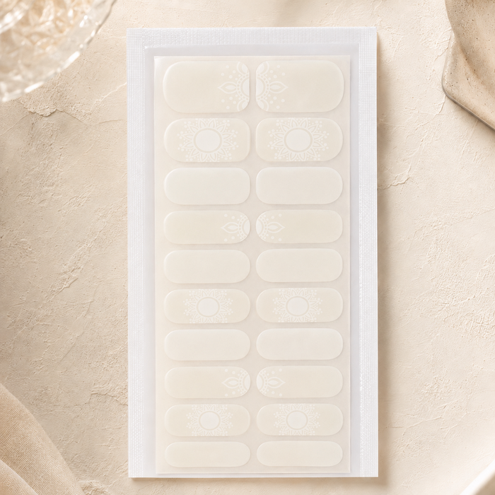 Ivory Sol nude celestial 20 nail wraps with wider size options