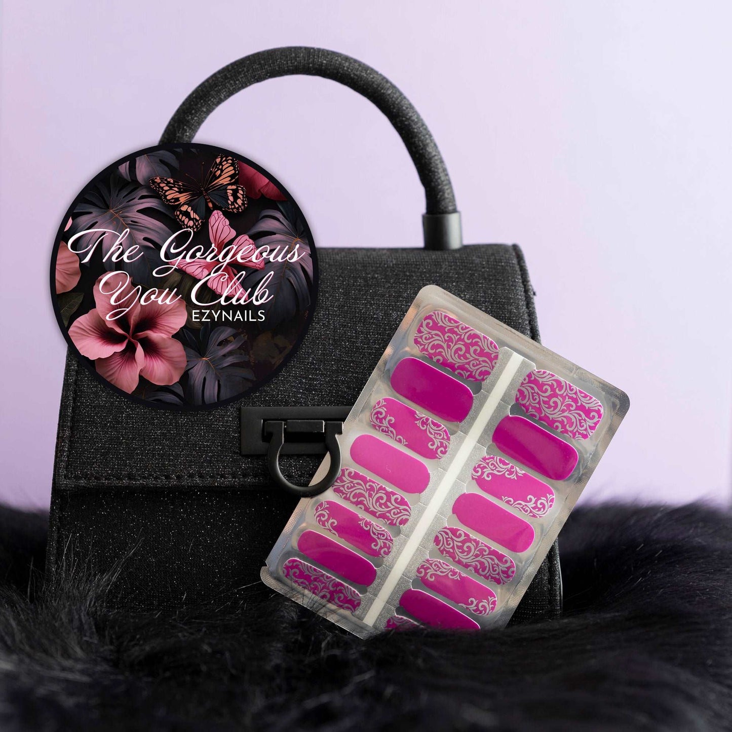 Magnificent Lace & Magenta Nailwrap set