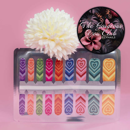 Children's fizzing hearts nailwrap set