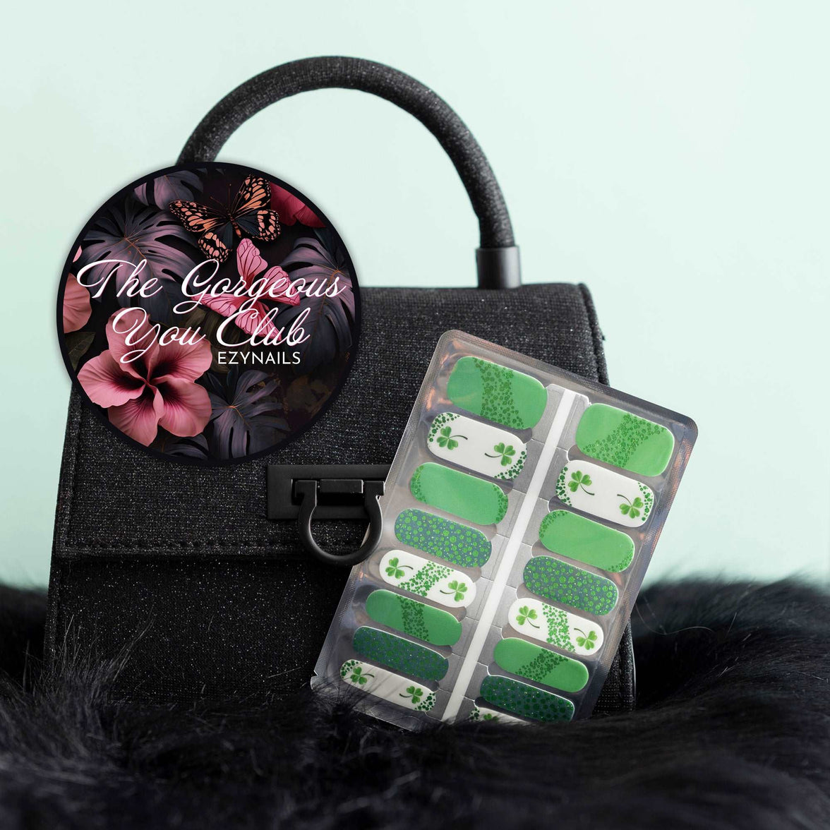 Ethereal Emerald Enchantment Clover Nail Wraps by EZYNails