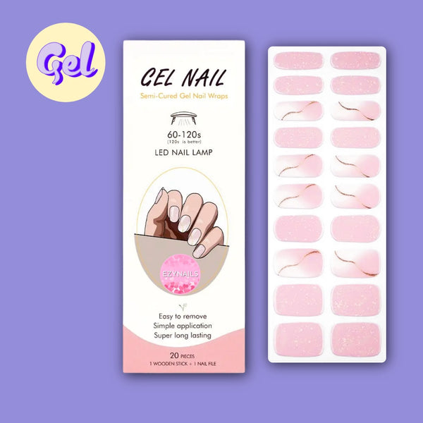 Blush Sparkle Swirl Gel Nailwraps