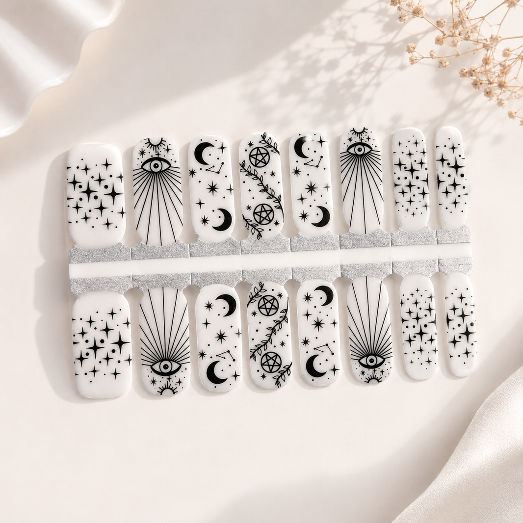 ezynails celestial eye nail wrap overlay