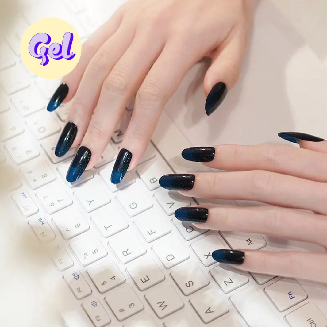 Emerald Galaxy Cat Eye Gel Nail Wraps