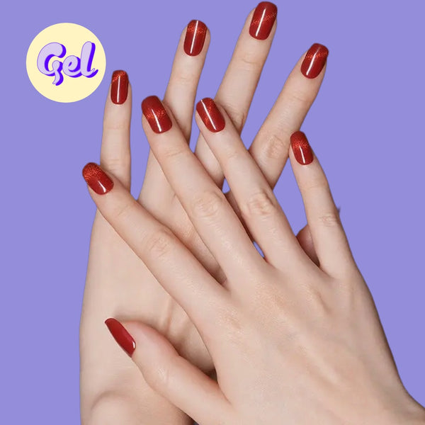 Fiery Red Cat-Eye Gel Nailwraps