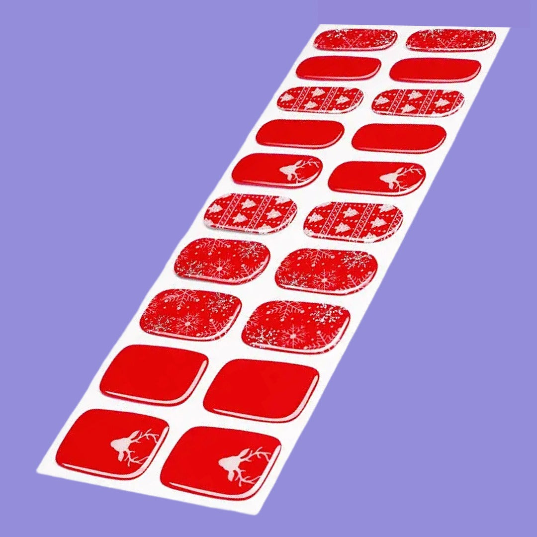 Sleigh All Day – Red Christmas Nailwraps
