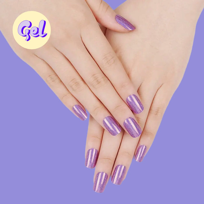 Holographic Purple Glitter Gel Nail Wraps