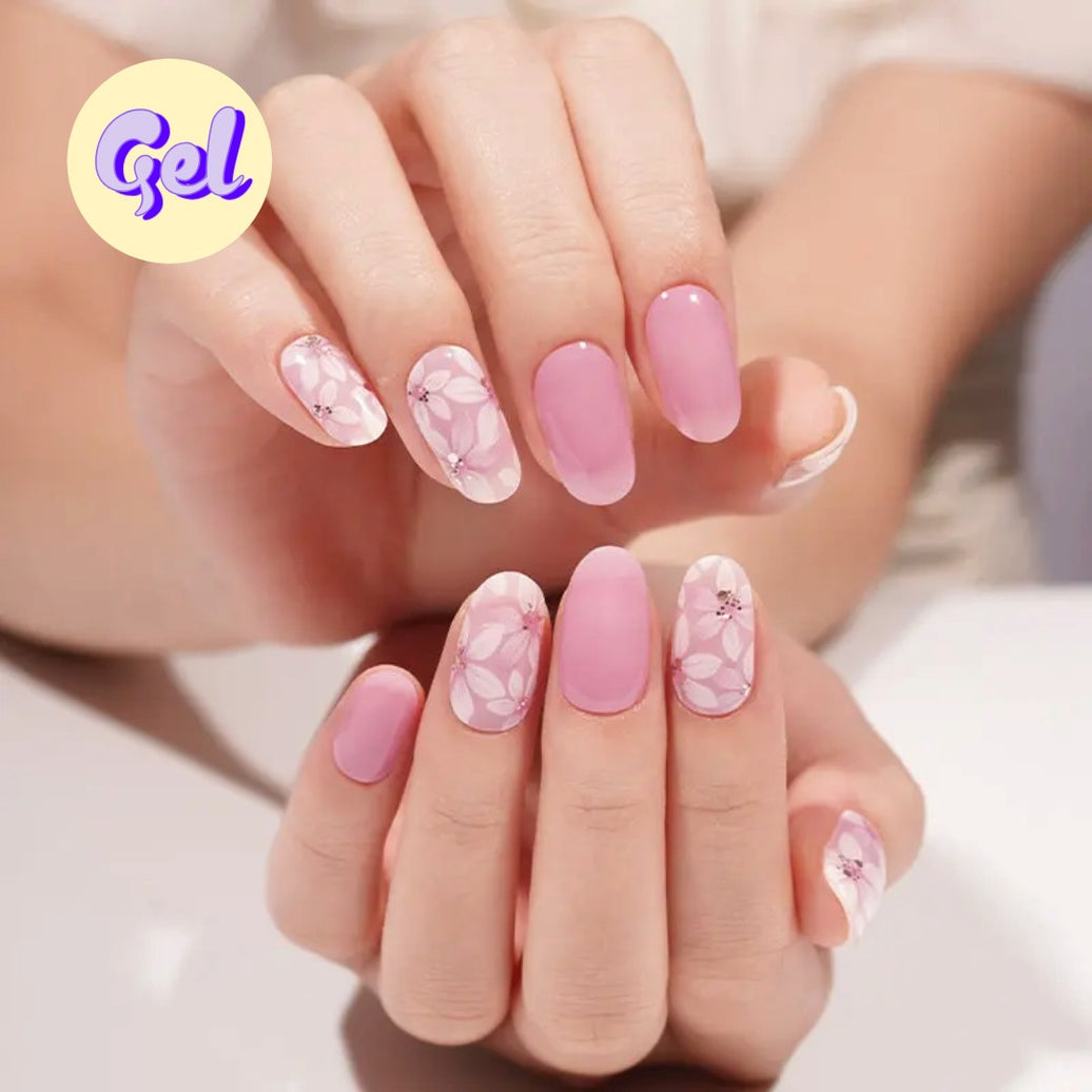 Korean Blossom Gel Pink Gel Nail Wraps