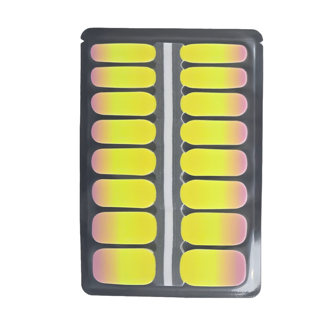 ezynails lemon sorbet sunset nail wraps