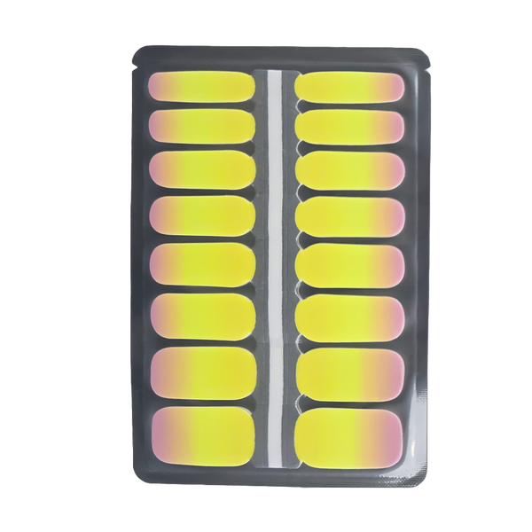 ezynails lemon sorbet sunset nail wraps