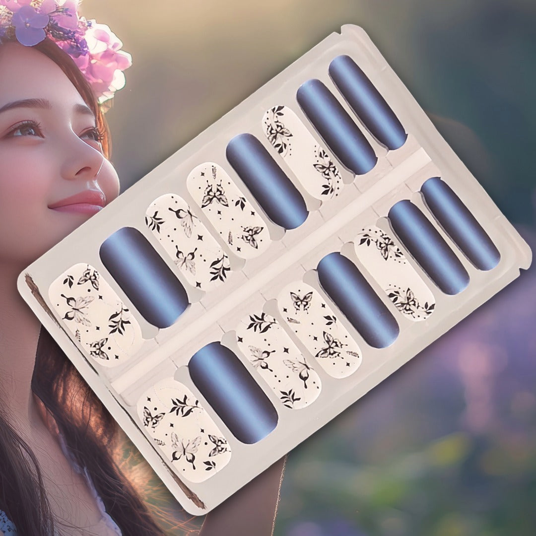 Blue Cat-Eye Butterfly Drift Nailwraps
