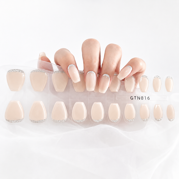 Champagne French Tip Soft Gel Nail Wrap Extension
