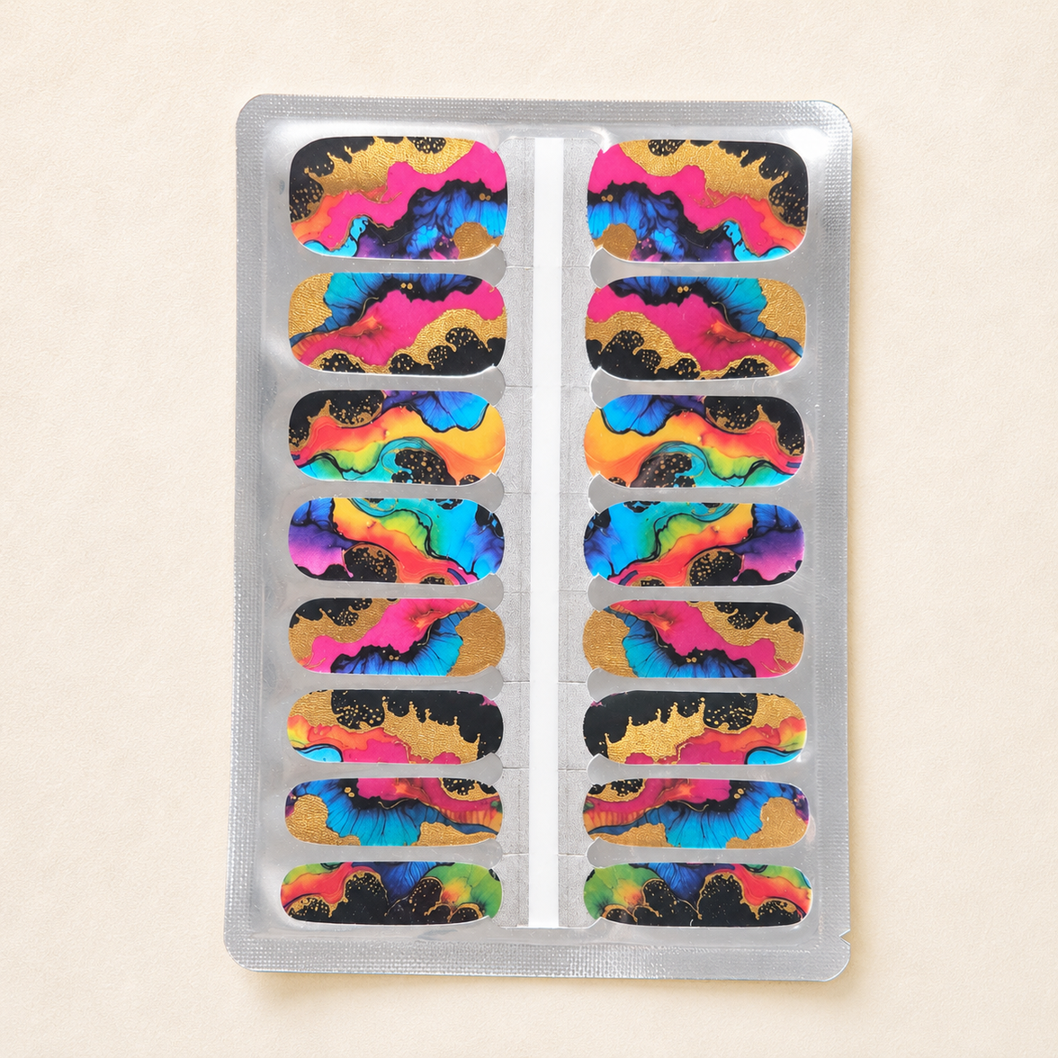 Colour Riot | Multicolour Abstract Nail Wraps
