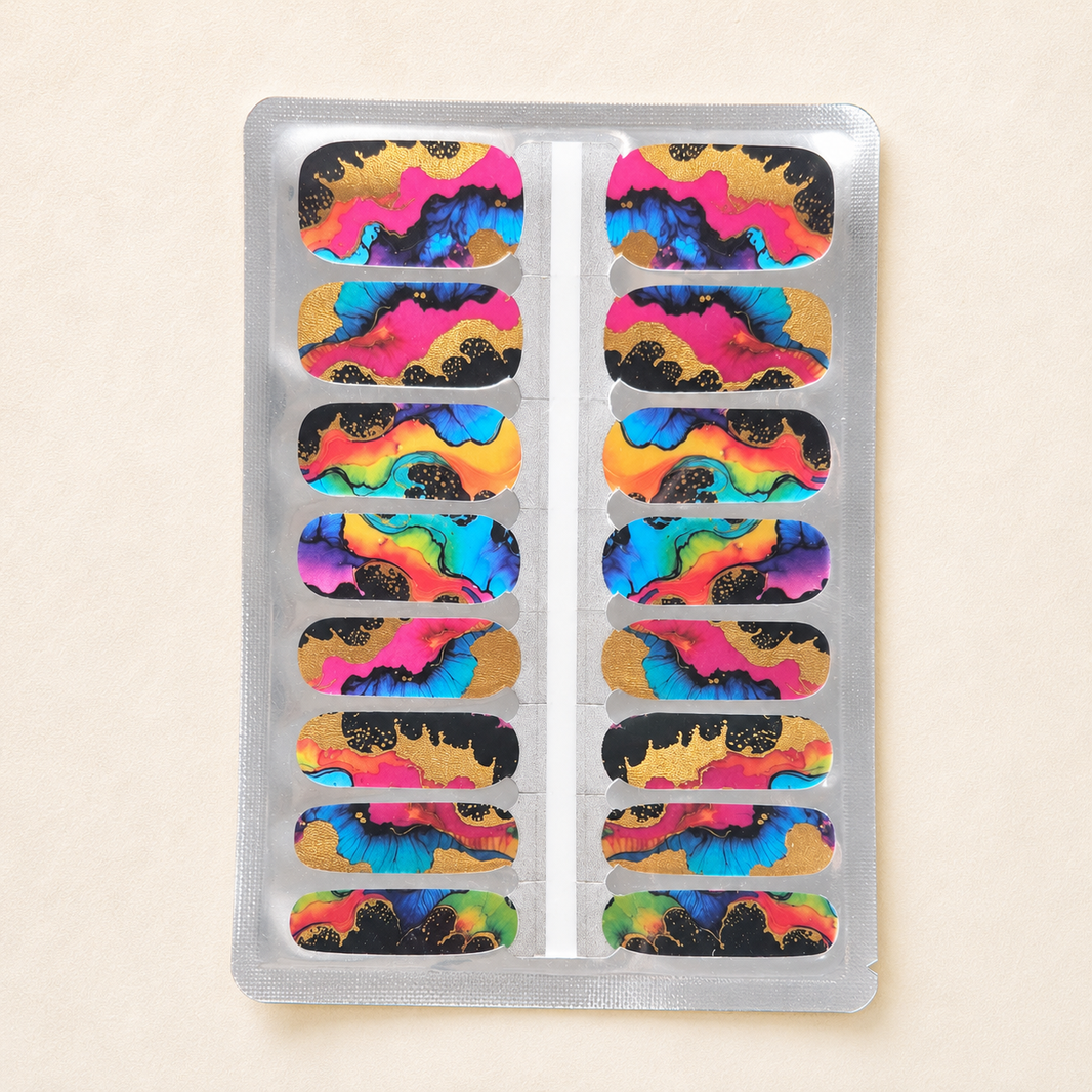 Colour Riot | Multicolour Abstract Nail Wraps