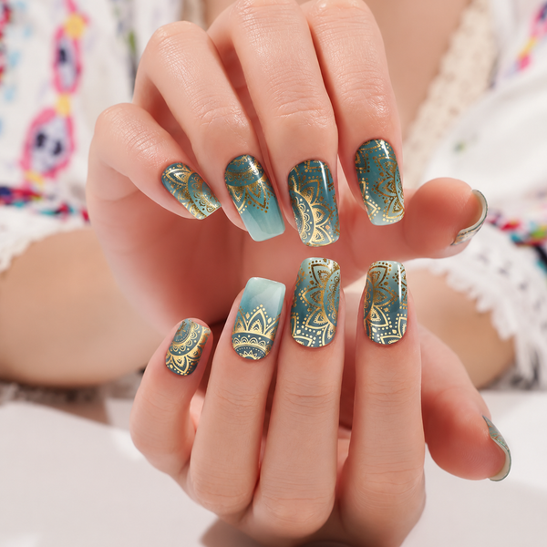The EZYNails Mani-Pedi Gel Wraps - Golden Mirage