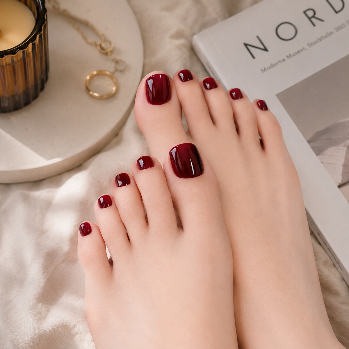 The EZYNails Mani-Pedi Gel Wraps - Maroon