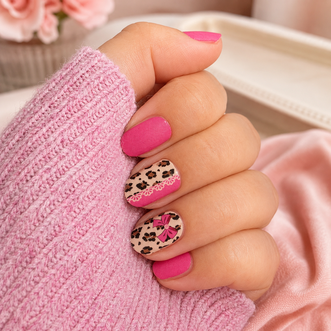Wild Pink Leopard Nail Wraps