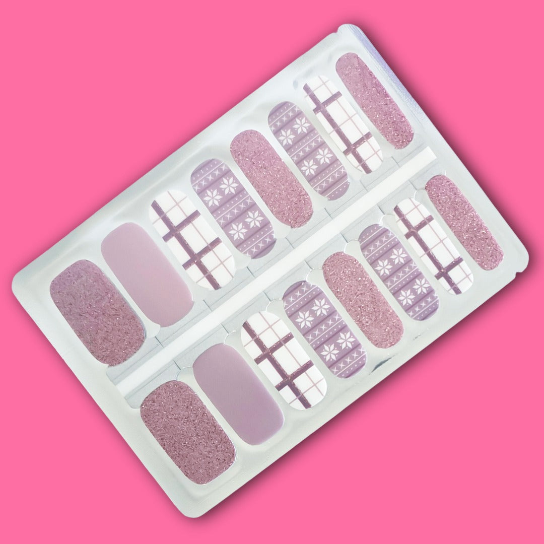 Pink Noel Nailwraps – Glitter, Plaid & Christmas Vibes