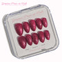 Ruby Radiance Cat-Eye Press-On Nails – Handcrafted reusable set