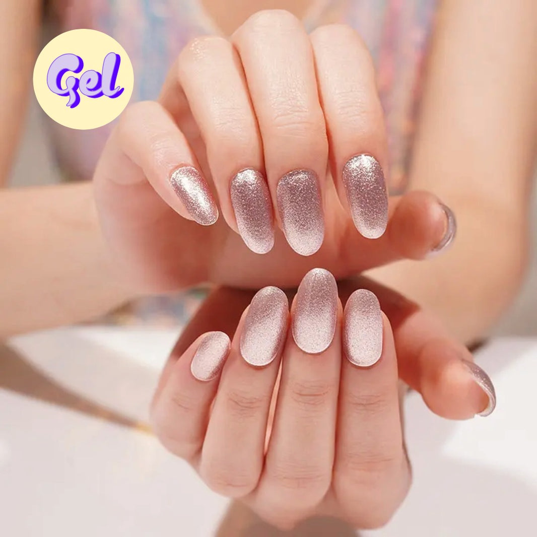 Rose Glow Glitter Gel Nail Wraps