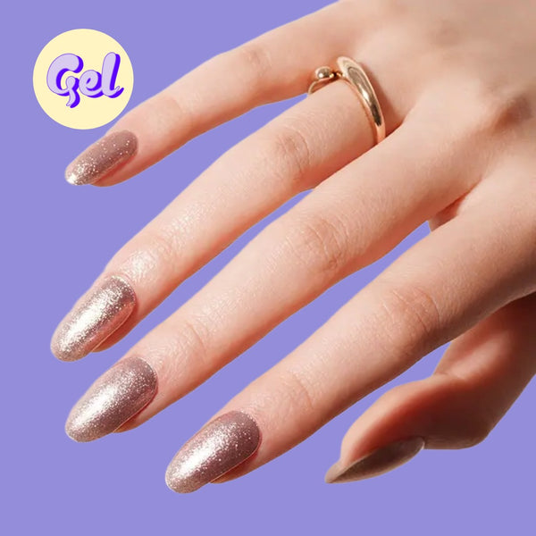 Rose Glow Glitter Gel Nailwraps - 20 Wraps