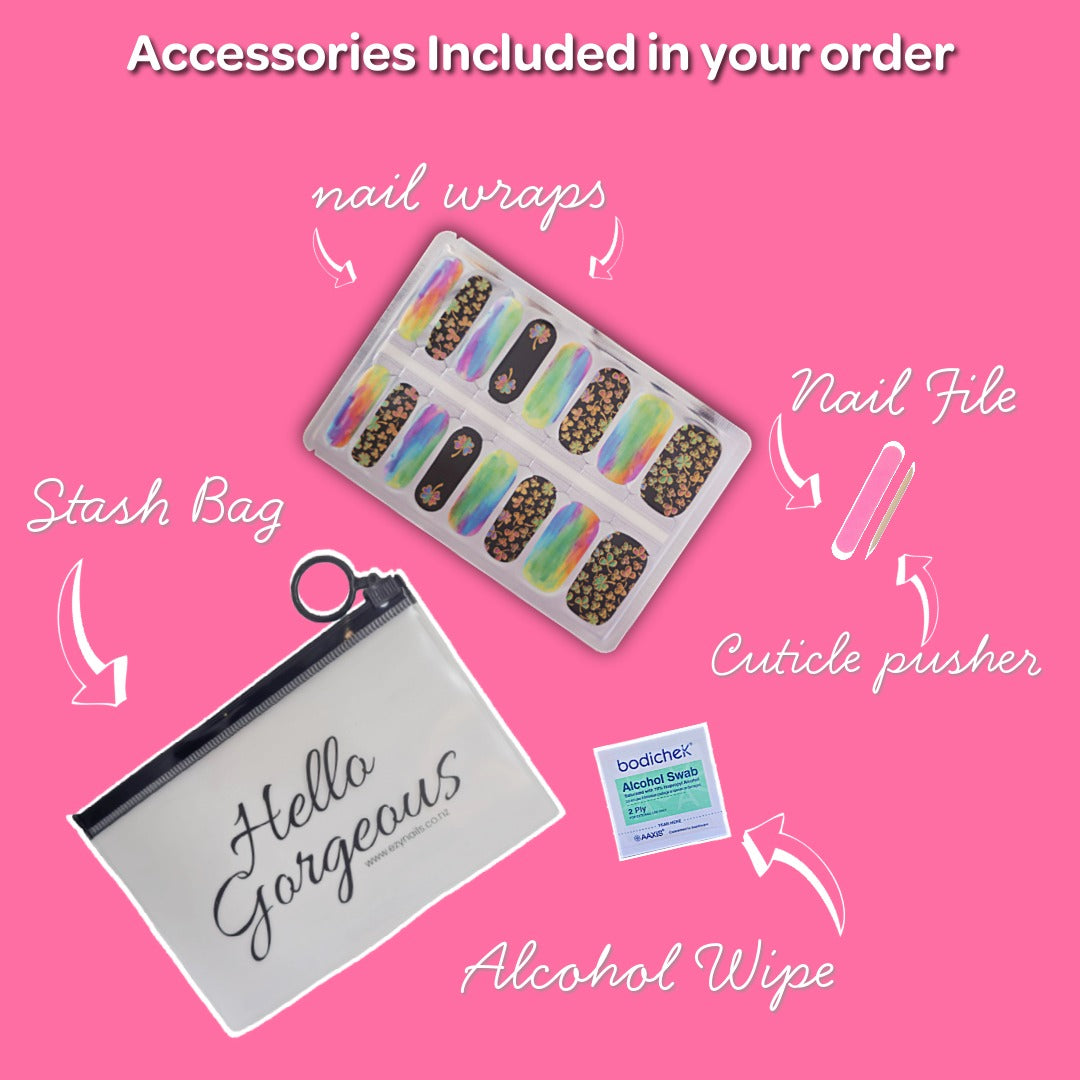 Lucky Rainbow Shamrock Nail wraps