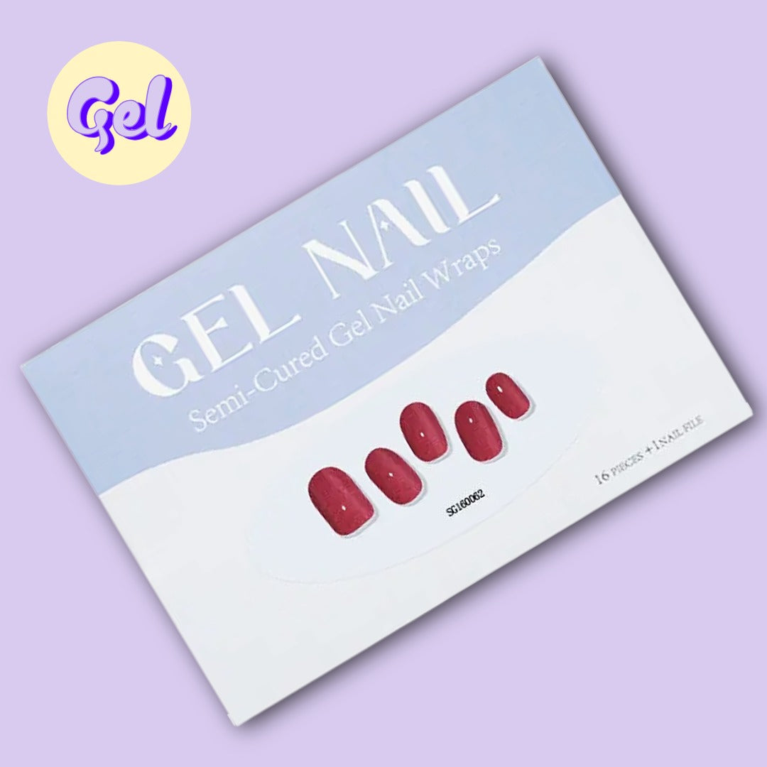 Wine Red Glitter Gel Nailwraps
