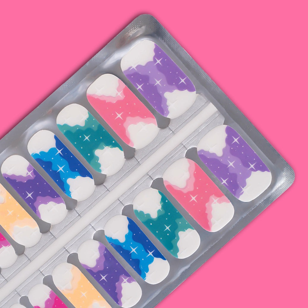 Easter Sky Rainbow Star Nail Wraps