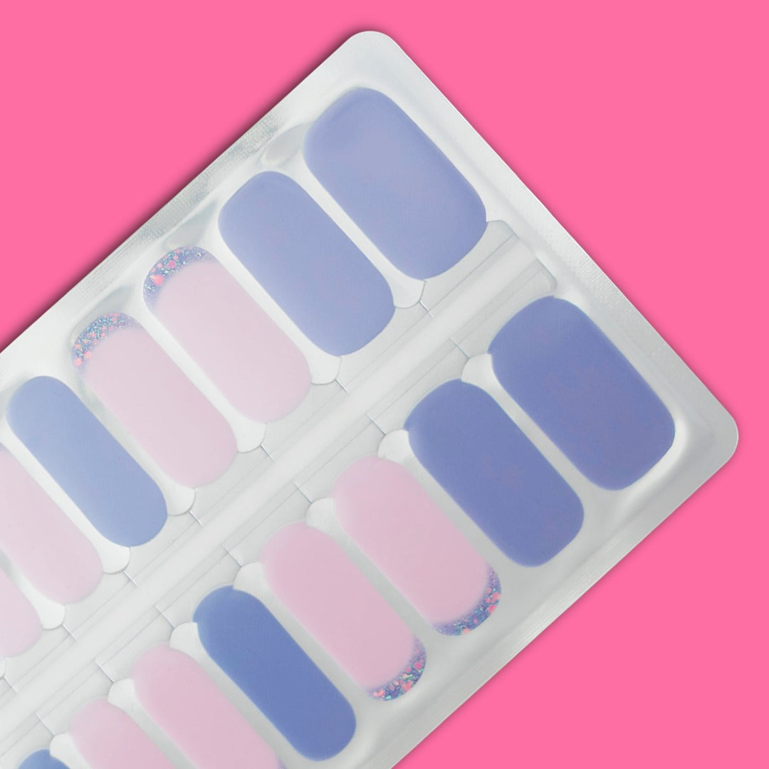 Periwinkle Blush Sparkle Nail Polish Nail Wraps