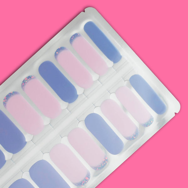 Periwinkle Blush Sparkle Nail Polish Nail Wraps