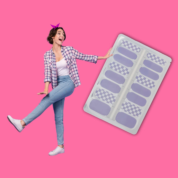 Lavender Checkerboard Nailwraps