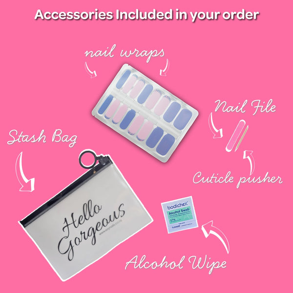 Periwinkle Blush Sparkle Nail Polish Nail Wraps