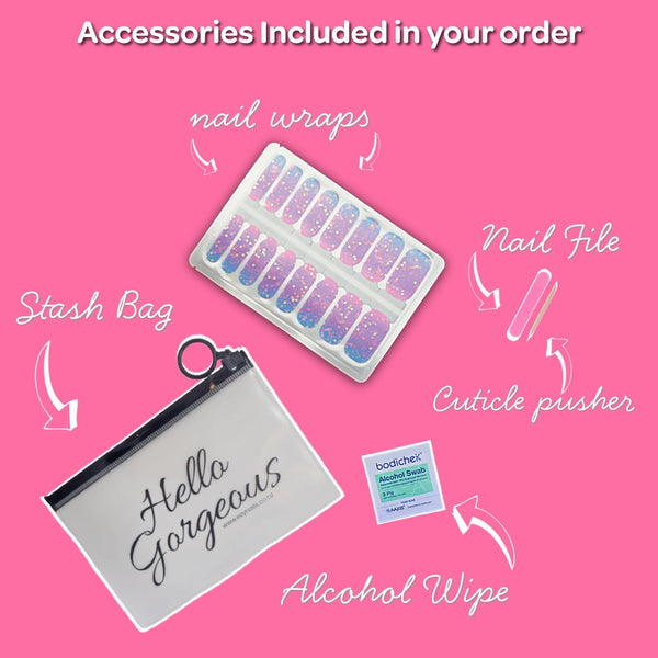 Pastel Confetti Glow Nail Polish Nail Wraps