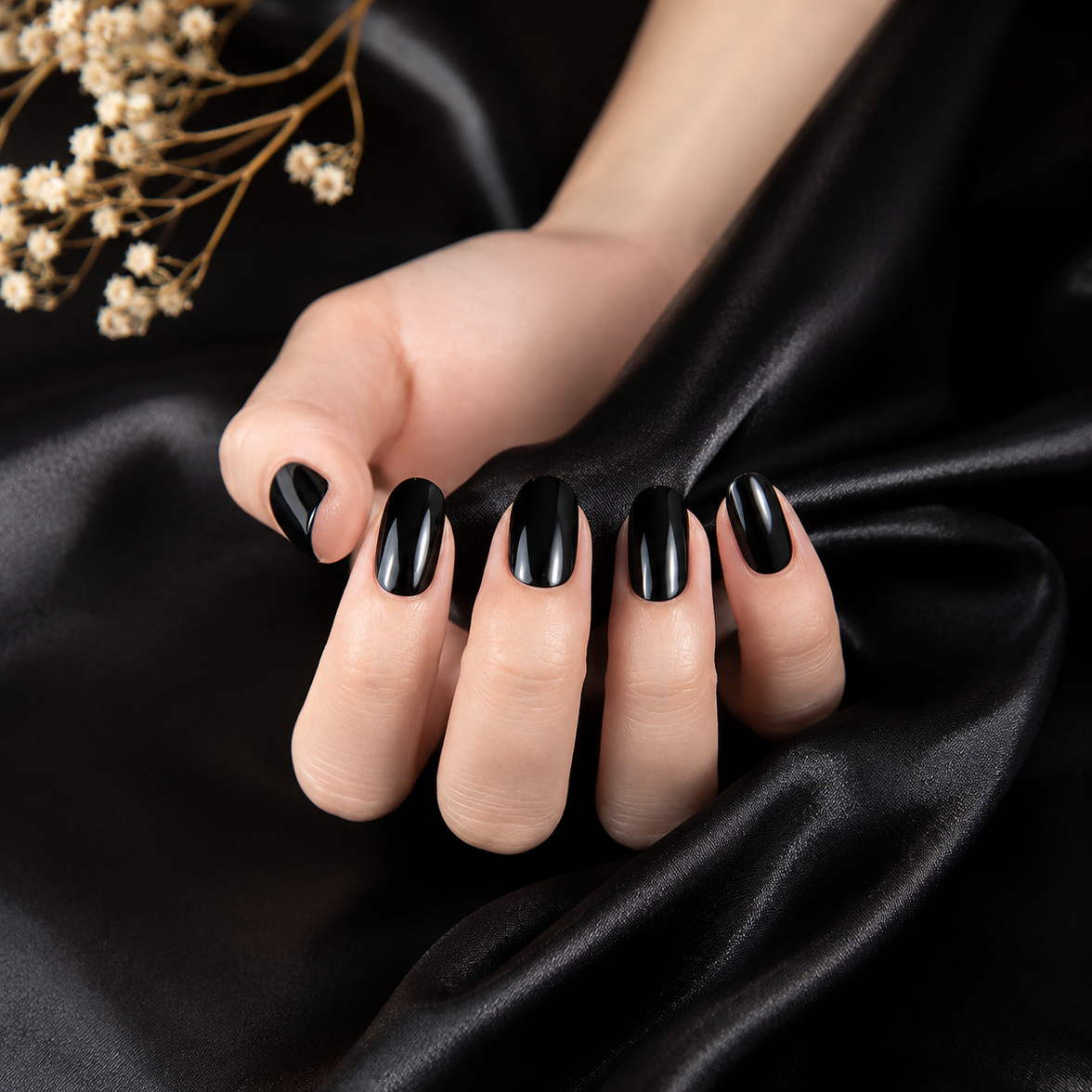 Glossy Black Standard Gel Wraps