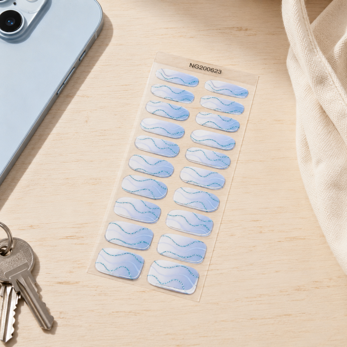 Blue Lagoon Swirl Nail Wraps – EzyNails nail wraps, NZ