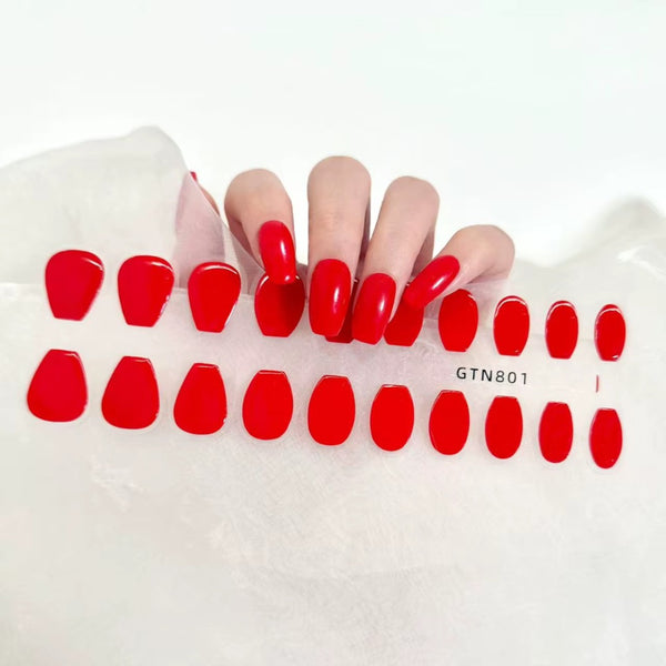 Bold Solid Colour Soft Gel Nail Wrap Extension